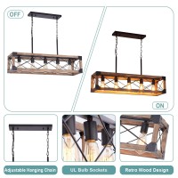 Airposta Kitchen Island Lighting 335Inch 5 Lights Farmhouse Linear Chandelier For Dining Room Pool Table Pendant Light Fixtur