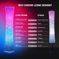 Leonc Design Floor Lamp, Leonc Standing Lamp, Rgb 7 Colors Changing Led Bulbs And 10 Levels Brightness, Remote Control And Fabric Shade, Modern For Bedroom, Kids Room And Play Room