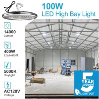 Lightdot 100W Led High Bay Light For Shop/Barn 5000K 14000Lm (Eqv. To 400W Hps/Mh) High Bay Led Lights With Plug For Commercial Warehouse Lighting-Etl Listed 5Pack