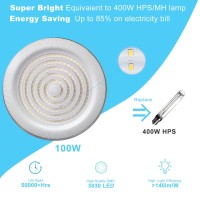 Lightdot 100W Led High Bay Light For Shop/Barn 5000K 14000Lm (Eqv. To 400W Hps/Mh) High Bay Led Lights With Plug For Commercial Warehouse Lighting-Etl Listed 5Pack