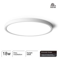 Taloya Flush Mount Ceiling Light,18W, 5000K Daylight, 8.9 Inch, 1800Lm, Round Surface Mounted Lighting Fixture, Ideal For Aisles, Balconies, Corridors, Hallways, Stairwells, Elt Listed