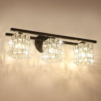 Bdl Bathroom Vanity Light Fixtures New Black 3 Lights Crystal Shade Modern Wall Bar Sconce Mirror Exclude Bulb