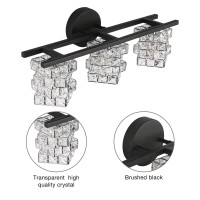 Bdl Bathroom Vanity Light Fixtures New Black 3 Lights Crystal Shade Modern Wall Bar Sconce Mirror Exclude Bulb