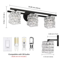 Bdl Bathroom Vanity Light Fixtures New Black 3 Lights Crystal Shade Modern Wall Bar Sconce Mirror Exclude Bulb