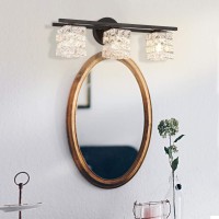 Bdl Bathroom Vanity Light Fixtures New Black 3 Lights Crystal Shade Modern Wall Bar Sconce Mirror Exclude Bulb