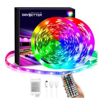 Daybetter Led Strip Lights 40Ft, Rgb Color Changing Led Strips With 44 Keys Remote Control For Room, Bedroom, Kitchen Decoration, Suitable For Halloween, Christmas, Party, 12V