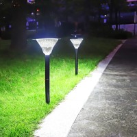 Beidelt Solar Pathway Lights Outdoor,High Lumens Landscape Path Lights,Ip65 Waterproof Auto On/Off White Solar Driveway Light, Led Solar Walkway Back Yard Lights For Garden Lawn Patio Walkway-2Pck