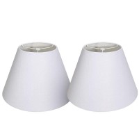 Tootoo Star Double 7X14X9 Inch Fabric Natural Linen Cone Barrel Hand Craft Medium Lamp Shade Set Of 2, Lampshade For Floor Table Lamp, Spider For Lamp Has Harp (Off White)