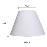 Tootoo Star Double 7X14X9 Inch Fabric Natural Linen Cone Barrel Hand Craft Medium Lamp Shade Set Of 2, Lampshade For Floor Table Lamp, Spider For Lamp Has Harp (Off White)