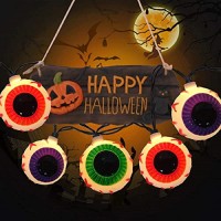 Abeja Halloween Eyeball String Lights Halloween Lights 85Ft With 10 Eyeball Bulbs Ul Listed Waterproof For Indooroutdoor Use