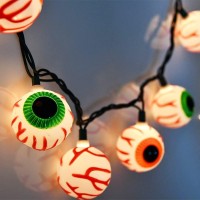 Abeja Halloween Eyeball String Lights Halloween Lights 85Ft With 10 Eyeball Bulbs Ul Listed Waterproof For Indooroutdoor Use