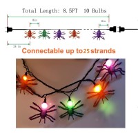 Halloween Spider String Lights 85Ft Hanging Halloween String Lights With 10 Edison Spider Lights Ul Listed For Outdoor Hallow