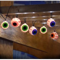 Goothy Halloween Eyeball String Lights 85Ft Halloween Decorative String Lights With 10 Incandescent Multicolor Eyeball Lights F