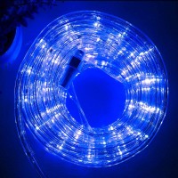 Dingfu 33Ft Led Rope Lights110V 2 Wire Connectable Christmas Rope Lights Outdoor240 Led Waterproof Indoor Outdoor Blue Rope Li