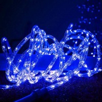 Dingfu 33Ft Led Rope Lights110V 2 Wire Connectable Christmas Rope Lights Outdoor240 Led Waterproof Indoor Outdoor Blue Rope Li