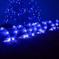 Dingfu 33Ft Led Rope Lights110V 2 Wire Connectable Christmas Rope Lights Outdoor240 Led Waterproof Indoor Outdoor Blue Rope Li