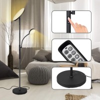 Dimunt Floor Lamp Led Floor Lamps For Living Room Bright Lighting, 27W/2000Lm Main Light And 7W/350Lm Side Reading Lamp, Adjustable 3 Colors Tall Lamp With Remote & Touch Control