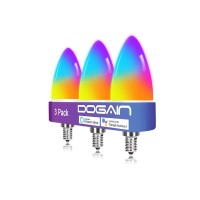 Dogain Smart Light Bulbs E12 Base Led Color Light Bulb Wifi-Bluetooth Candelabra Light Bulbs Compatible With Alexa Google Home, App Color Changing Dimmable, 360 Lm 35W Equivalent (2.4 Ghz Only) 3 Pack