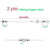 Qofowin Waterproof Connector For Car, 2Pin Male Female Plug Led Connector,With 9.84Ft 16Awg Ip65 Extension Cable For Car, Boat,Truck,Indoor/Outdoor Led Strip Lights(2Pin Connector 9.84Ft)