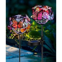 Solar Lights Outdoor Butterfly Lights Garden Decorative Solar Stake Lights With Butterflies Decor Powered Waterproof For Garden Yard Pathway 2 Pack