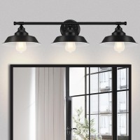 Farmhouse Bathroom Vanity Light Fixtures Over Mirror,3 Light Black Vanliy Light Fixtures For Bathroom Above Mirror,Bathroom Lighting Fixtures Over Mirror,Wall Sconce For Bathroom Mirror Cabinet