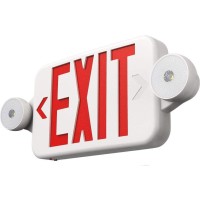 Litufine Exit Sign With Emergency Lights, Two Led Adjustable Head Emergency Exit Light, Exit Sign For Business (1-Pack)