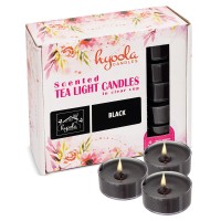 Hyoola Scented Tealight Candles Clear Cup Black Tealight Candles Scented 6 Hour Burn Time 15 Pack European Made