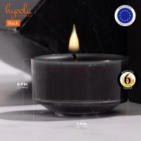 Hyoola Scented Tealight Candles Clear Cup Black Tealight Candles Scented 6 Hour Burn Time 15 Pack European Made