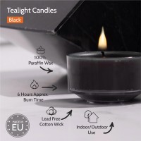 Hyoola Scented Tealight Candles Clear Cup Black Tealight Candles Scented 6 Hour Burn Time 15 Pack European Made