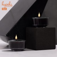 Hyoola Scented Tealight Candles Clear Cup Black Tealight Candles Scented 6 Hour Burn Time 15 Pack European Made