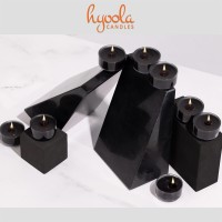 Hyoola Scented Tealight Candles Clear Cup Black Tealight Candles Scented 6 Hour Burn Time 15 Pack European Made