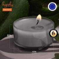 Hyoola Scented Tealight Candles Clear Cup Harmony Tealight Candles Scented 6 Hour Burn Time 15 Pack European Made