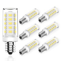 Yomis E12 Led Bulb 4W Equivalent To 40W Halogen Bulb, Daylight White 6000K Non-Dimmable Light Ac 120V E12 Candelabra Bulbs For Ceiling Fan, Chandelier Lighting (6 Pack)