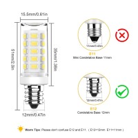 Yomis E12 Led Bulb 4W Equivalent To 40W Halogen Bulb, Daylight White 6000K Non-Dimmable Light Ac 120V E12 Candelabra Bulbs For Ceiling Fan, Chandelier Lighting (6 Pack)