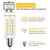 Yomis E12 Led Bulb 4W Equivalent To 40W Halogen Bulb, Daylight White 6000K Non-Dimmable Light Ac 120V E12 Candelabra Bulbs For Ceiling Fan, Chandelier Lighting (6 Pack)