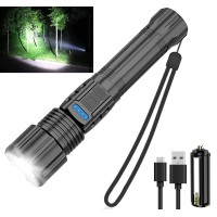 Aomees Rechargeable Magnetic Flashlight, Super Bright Led Tactical Flashlight 1200 High Lumen With Uv Black Light, Cob Sidelight, 7 Modes, Zoomable, Waterproof, Compact Flashlight For Camping