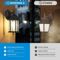 Dewenwils 2 Pack Dusk To Dawn Outdoor Wall Lantern, Matte Black Outdoor Wall Light Exterior Light Fixture Wall Mount, Weatherproof Porch Light Wall Sconce Lamp For Garage Doorway Backyard (Modern)