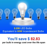 Energetic 60 Watt Led Light Bulb Daylight 5000K, Dimmable A19 Led Bulb, Energy Star Rated, Cri90+, 800Lm, Ul Listed, 6 Pack