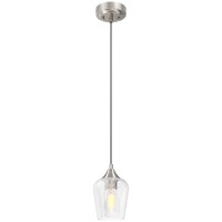 Vonluce Pendant Light Kitchen Island Brushed Nickel Pendant Light Fixture With E26 Base Adjustable Cable Modern Pendant Ligh