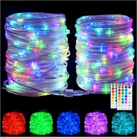 Hahome Outdoor Rope Lights Waterproof, 18 Colors Changing Led Rope Lights 80Ft, Connectable Up To 200Ft Plug In Fairy Lights With 2 Remote For Wedding,Parties,Halloween,Christmas Decoration