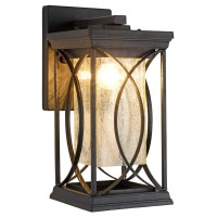 Dusk To Dawn Modern Outdoor Wall Light Exterior Light Fixtures Black Aluminum With Cracklike Glass Create Gorgeous Lighting Eff