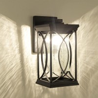 Dusk To Dawn Modern Outdoor Wall Light Exterior Light Fixtures Black Aluminum With Cracklike Glass Create Gorgeous Lighting Eff