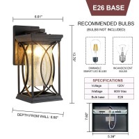 Dusk To Dawn Modern Outdoor Wall Light Exterior Light Fixtures Black Aluminum With Cracklike Glass Create Gorgeous Lighting Eff