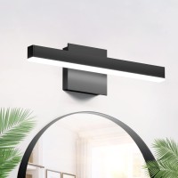 Aipsun 15.8In/14W Modern Black Vanity Light Led Black Bathroom Vanity Light Fixtures Black Wall Light For Bathroom (White Light 6000K)