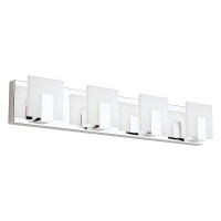 Aipsun 4 Lights Modern Led Vanity Light For Bathroom Frosted White Acrylic Chrome Up And Down Bathroom Wall Light Fixtures Over Mirror(White Light 6000K)