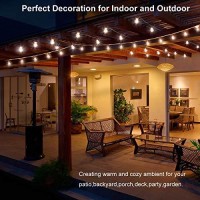 Muasdae 100Ft Outdoor String Light,Patio String Lights With 33+4 Plastic Led Shatterproof Clear Bulbs - Waterproof Commercial Lighting Create Ambience On Your Patio Porch Backyard Party Wedding