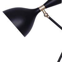 Benjara 17 Inches Metal Frame Desk Lamp With Round Shade, Black