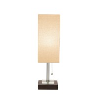 Benjara Fabric Wrapped Rectangular Shade Metal Table Lamp, Beige And Black