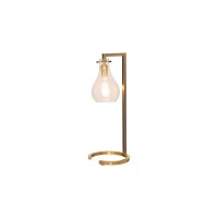 Benjara 18 Inches Metal Frame Table Lamp With Glass Shade, Gold