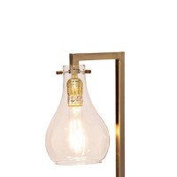 Benjara 18 Inches Metal Frame Table Lamp With Glass Shade, Gold